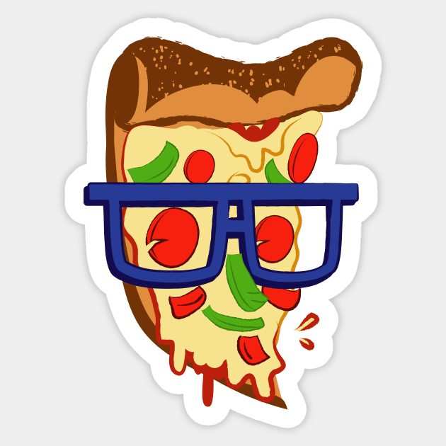 Geeky Pizza Pi Sticker by mannycartoon